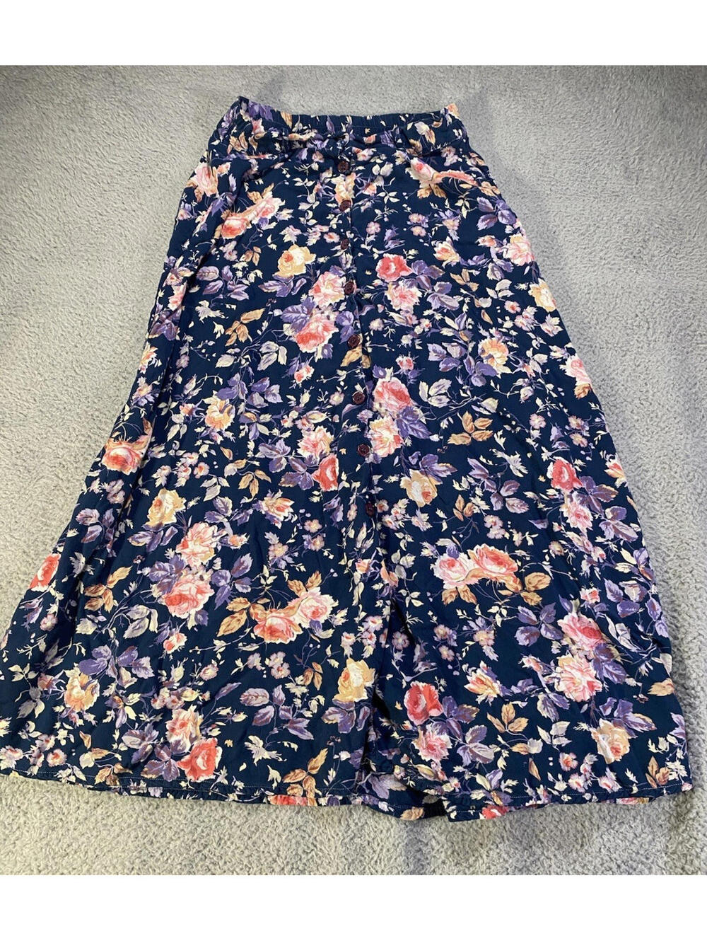 Denim Republic Women’s Skirt SZ Small Long Flowers Buttons